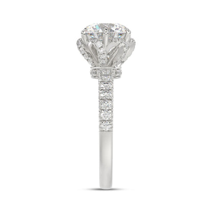 14K WHITE GOLD 2 1/2CT ROUND DIAMOND LADIES RING (CENTER STONE ROUND DIAMOND 2CT)