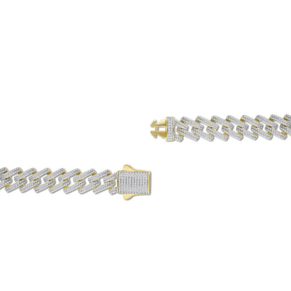 14K YELLOW GOLD 4.00CT ROUND DIAMOND MEN'S NECKLACE