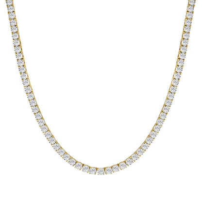 14K YELLOW GOLD 12.00CT ROUND DIAMOND MEN'S NECKLACE