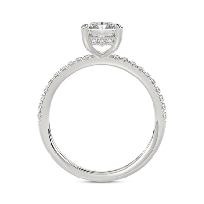 14K WHITE GOLD 1 3/4CT ROUND/RADIANT DIAMOND LADIES RING (CENTER STONE RADIANT DIAMOND 1 1/2CT)