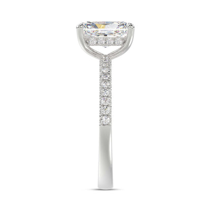 14K WHITE GOLD 1 3/4CT ROUND/RADIANT DIAMOND LADIES RING (CENTER STONE RADIANT DIAMOND 1 1/2CT)
