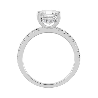 14K WHITE GOLD 3 1/2CT ROUND/RADIANT DIAMOND LADIES RING (CENTER STONE RADIANT DIAMOND 3CT)