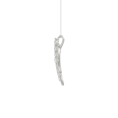 14K WHITE GOLD 3/8CT ROUND DIAMOND LADIES PENDANT WITH CHAIN