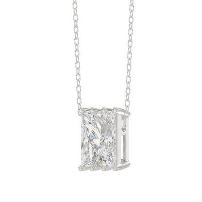 14K White Gold Diamond Initial “N” Pendant 1 1/2CT Fancy Cut Ladies Alphabet Charm with Chain