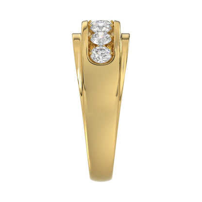 14K YELLOW GOLD 1.00CT ROUND DIAMOND MEN'S BAND