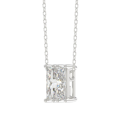 10K White Gold Diamond Initial “H” Pendant 1 1/3CT Fancy Cut Ladies Alphabet Charm with Chain