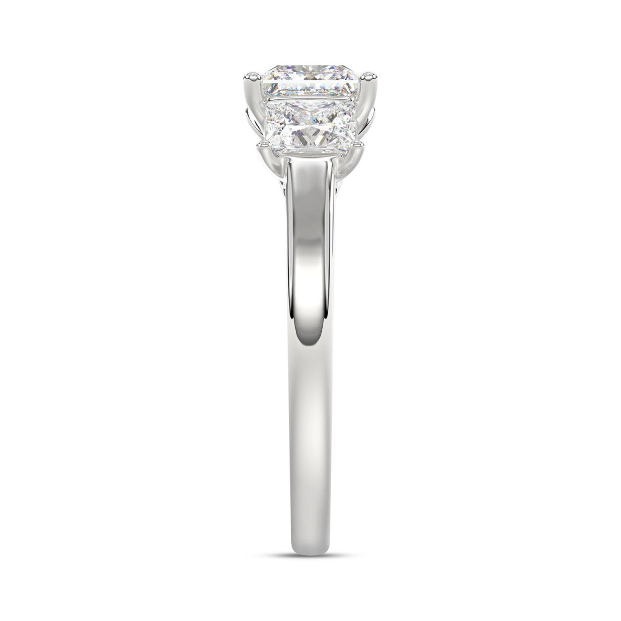14K WHITE GOLD 2 1/6CT PRINCESS DIAMOND LADIES RING (CENTER STONE PRINCESS DIAMOND 1CT)