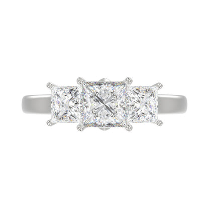 14K WHITE GOLD 2 1/6CT PRINCESS DIAMOND LADIES RING (CENTER STONE PRINCESS DIAMOND 1CT)