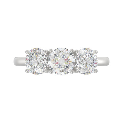 14K WHITE GOLD 2 1/4CT ROUND DIAMOND LADIES RING