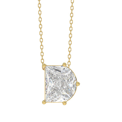 14K YELLOW GOLD 2 1/3CT FANCY CUT ALPHABET DIAMOND LADIES PENDANT WITH CHAIN