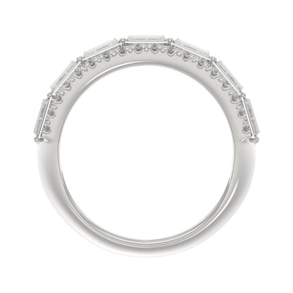 14K WHITE GOLD 1 1/4CT ROUND/BAGUETTE DIAMOND LADIES BAND