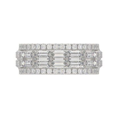 14K WHITE GOLD 1 1/4CT ROUND/BAGUETTE DIAMOND LADIES BAND