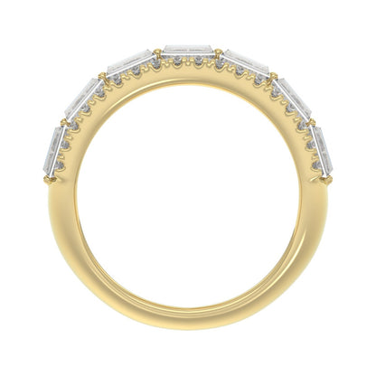 14K YELLOW GOLD 1 1/4CT ROUND/BAGUETTE DIAMOND LADIES BAND
