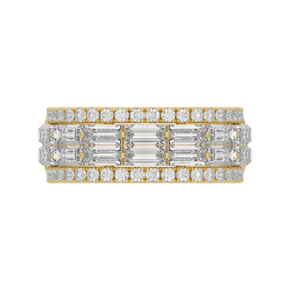 14K YELLOW GOLD 1 1/4CT ROUND/BAGUETTE DIAMOND LADIES BAND