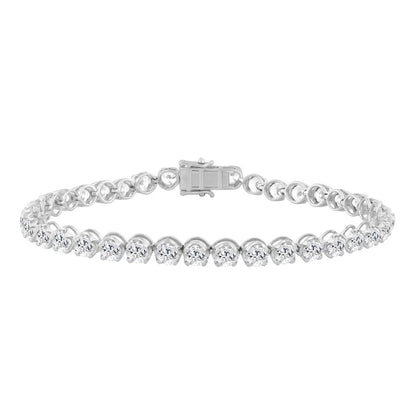 14K WHITE GOLD 9.00CT ROUND DIAMOND LADIES BRACELET
