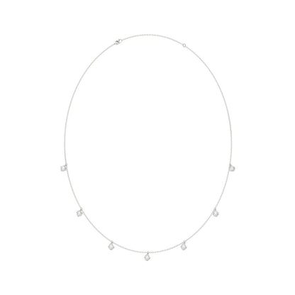 14K WHITE GOLD 1.00CT ROUND/PEAR/MARQUISE/OVAL DIAMOND LADIES NECKLACE