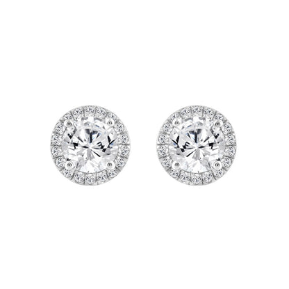 14K WHITE GOLD 2 1/4CT ROUND DIAMOND LADIES EARRINGS