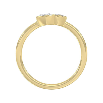 Elegant ColleCTions Linked Hearts Ladies Ring 10K Yellow Gold 3/4CT Marquise Lab Grown Diamond (Color F-G -Clarity VS1/VS2)
