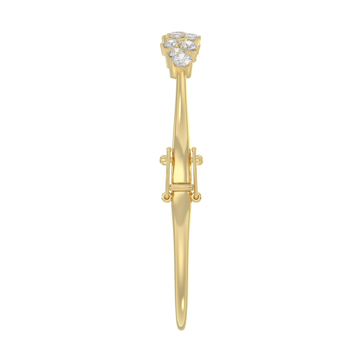 14K Yellow Gold Ladies Flexible Bangle 1 3/4CT Round Cut Diamonds  (Color F-G -Clarity VS1/VS2)