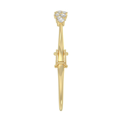 14K Yellow Gold Ladies Flexible Bangle 1 3/4CT Round Cut Diamonds  (Color F-G -Clarity VS1/VS2)