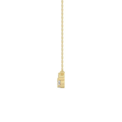 Elegant Ladies 10K Yellow Gold 1/2CT Round Lab Grown five stone Diamond Fancy Bezel set Necklace  (Color F-G -Clarity VS1/VS2)