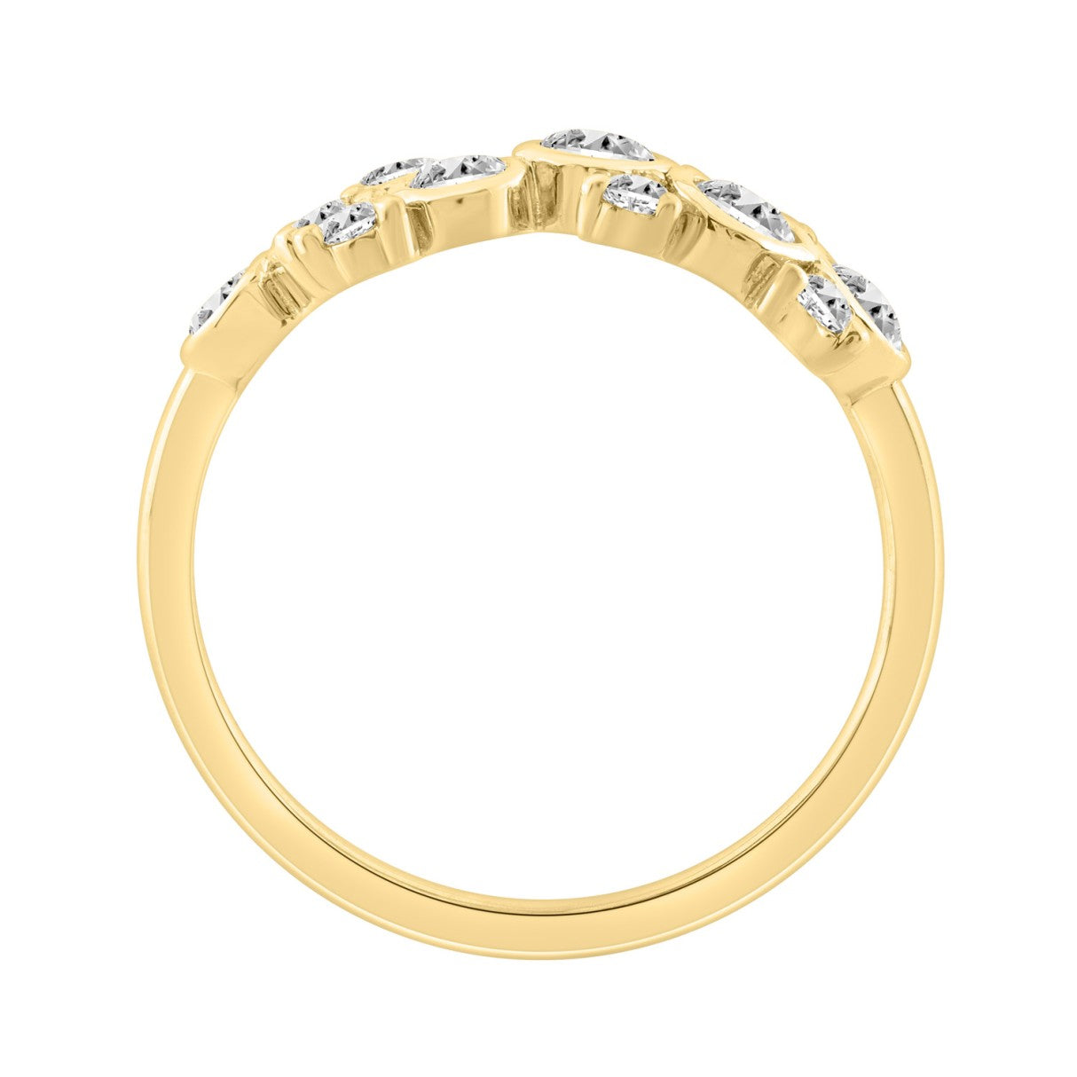 Classic 10K Yellow Gold  Round Lab Grown Diamond Ladies Fashion  Ring 3/4Ct (Color F-G -Clarity Vs1/Vs2)