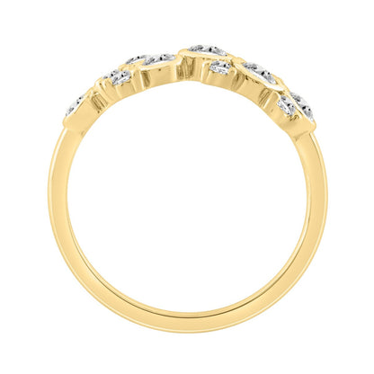 Classic 10K Yellow Gold  Round Lab Grown Diamond Ladies Fashion  Ring 3/4Ct (Color F-G -Clarity Vs1/Vs2)