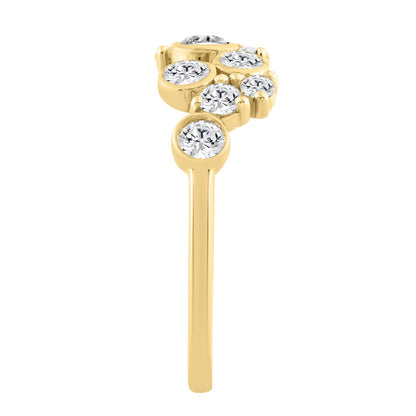 Classic 10K Yellow Gold  Round Lab Grown Diamond Ladies Fashion  Ring 3/4Ct (Color F-G -Clarity Vs1/Vs2)