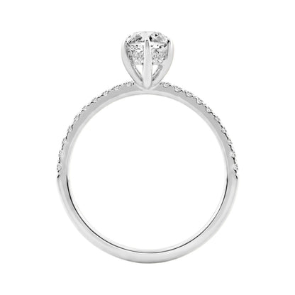 14K WHITE GOLD 1 3/4CT MARQUISE/ROUND DIAMOND LADIES RING (CENTER STONE MARQUISE DIAMOND 1 1/2CT)