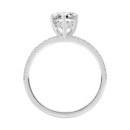 14K WHITE GOLD 2 1/4CT MARQUISE/ROUND DIAMOND LADIES RING (CENTER STONE MARQUISE DIAMOND 2CT)