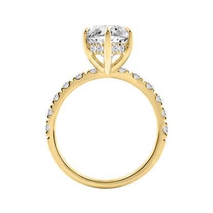 14K YELLOW GOLD 6.00CT MARQUISE/ROUND DIAMOND LADIES RING (CENTER STONE MARQUISE DIAMOND 5CT)