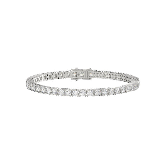 LADIES BRACELET 5CT ROUND DIAMOND 14K WHITE GOLD
