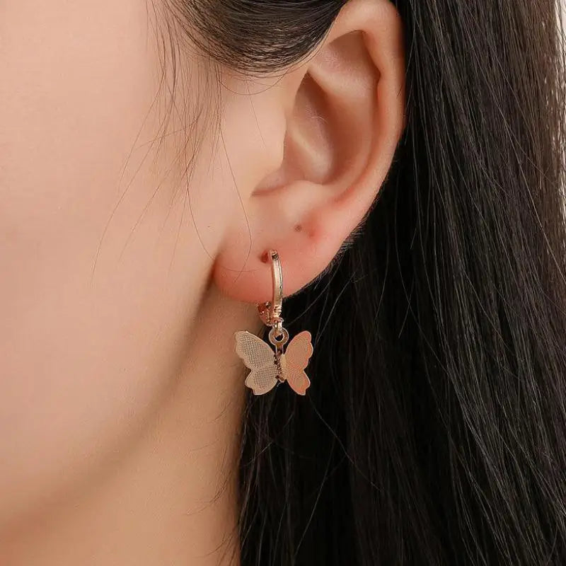 S925 Silver Needle Red Petals Earrings