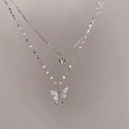 Korean Version Acrylic Butterfly Pendant Necklace
