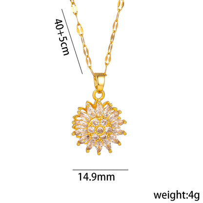 Rotatable Sunflower Necklace
