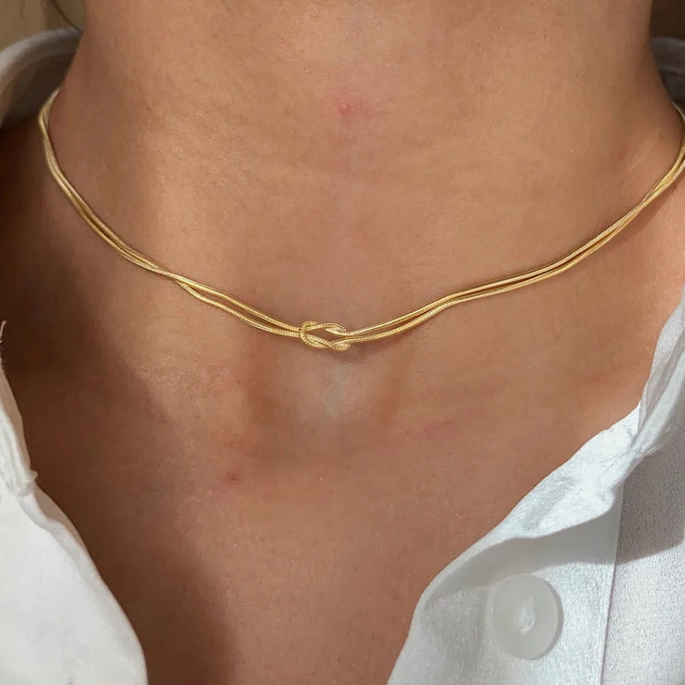 Elegant 14k Gold Plated Snake Chain Necklace