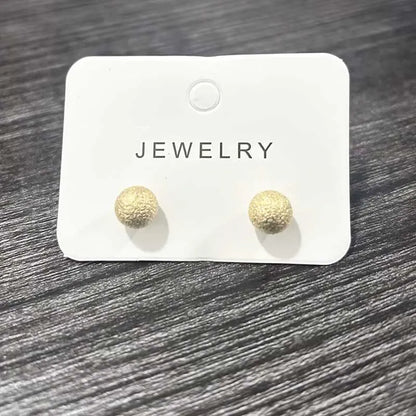 Tiny Gold Color Twist Round Stud Earrings