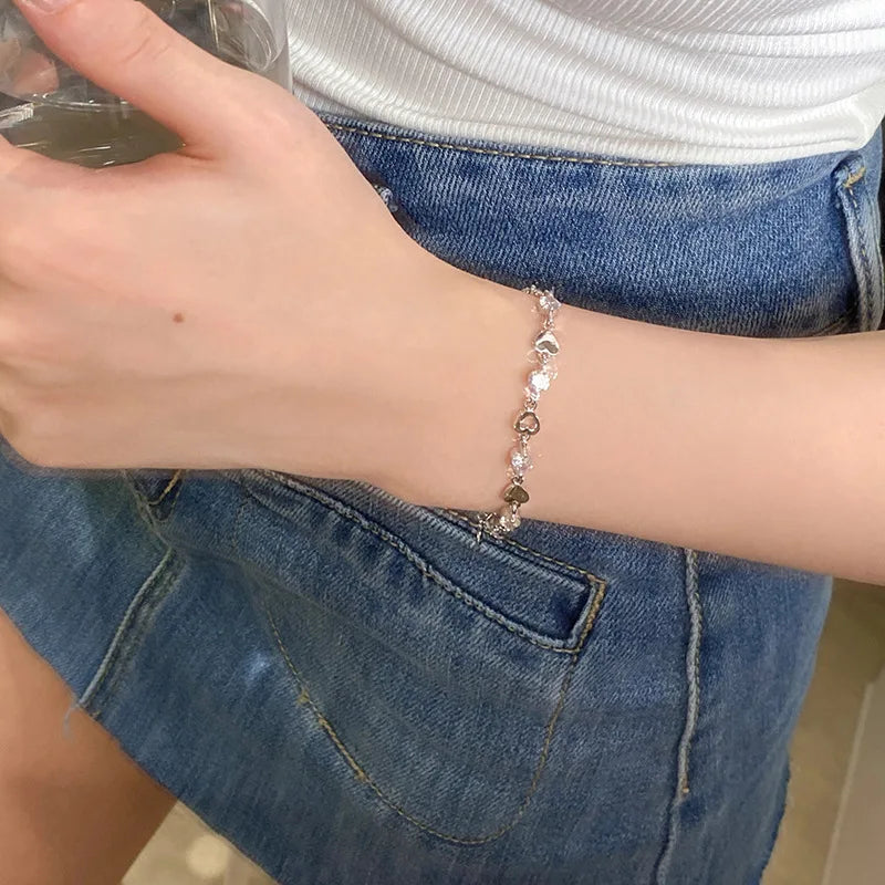 Y2K Zircon Ins Heart Bracelet