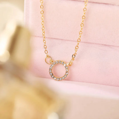 Trend Elegant Jewelry Crystal Circle Pendant Necklace
