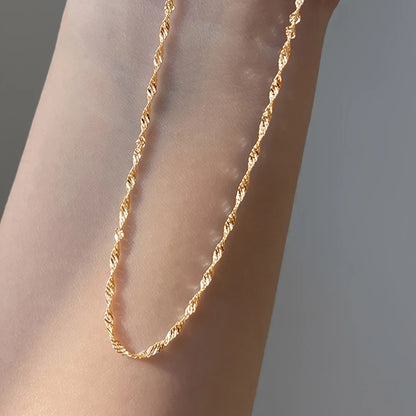 Gold-Plated Stainless Steel Thin Chain Necklace