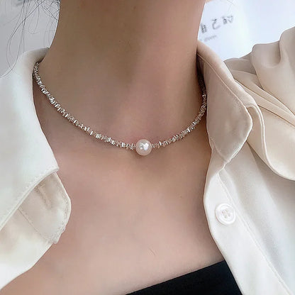 Baroque Pearl Pendant Choker Necklace