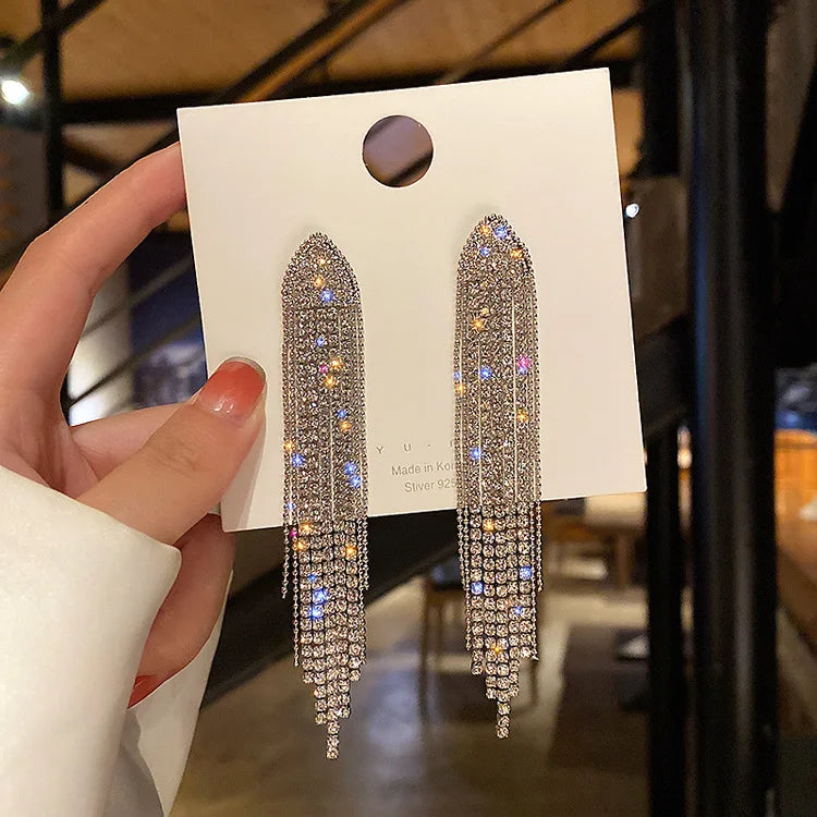 Elegant Geometric Zircon Square Drop Earrings