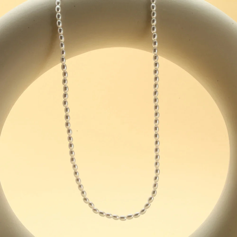 Irregular Pearl Necklace with Stainless Steel Chain