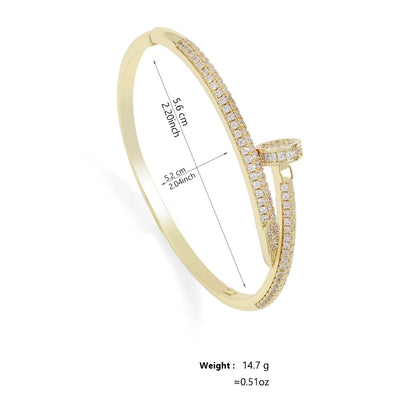 Zircon Nail Open Bracelet