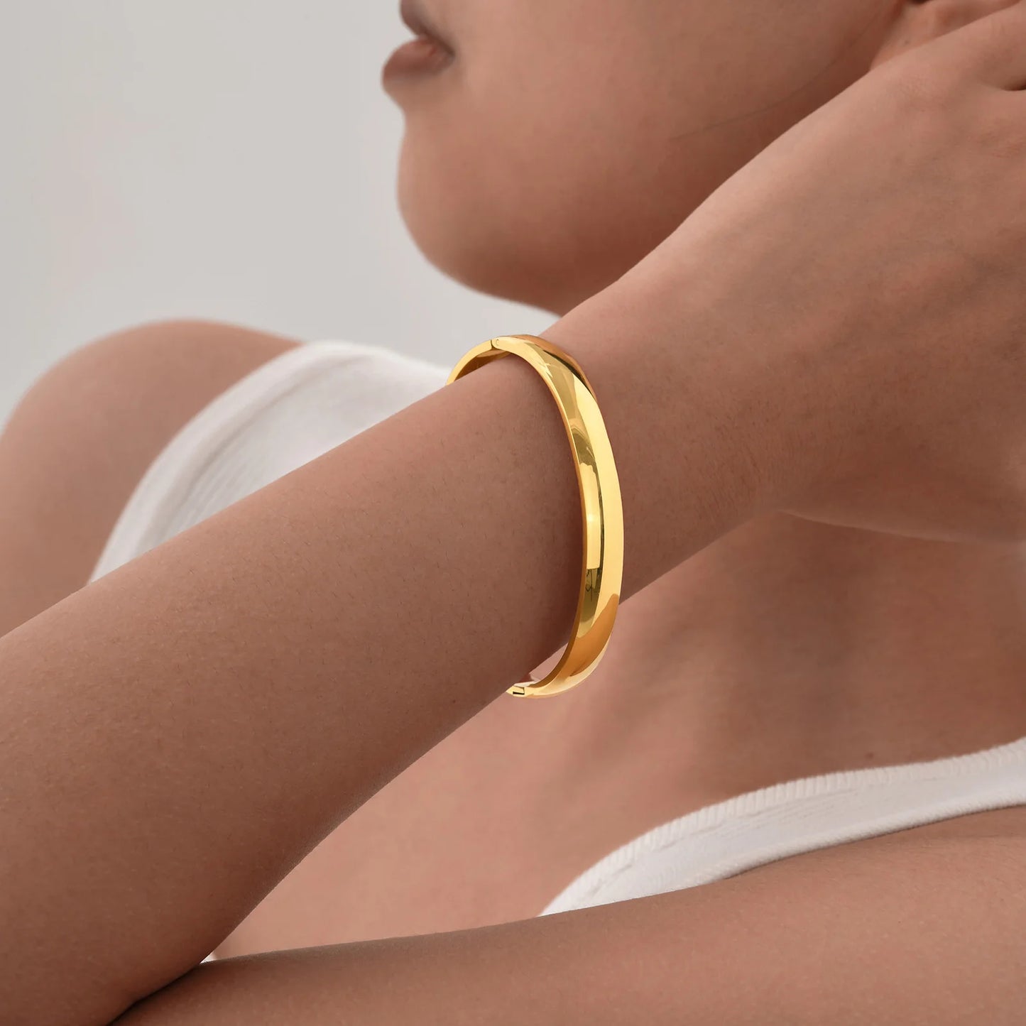 18K Gold Plated Stainless Steel Smooth Bangles