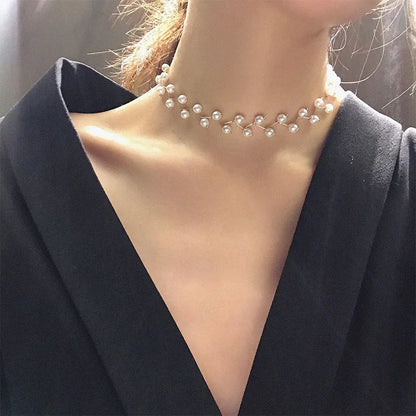 Korean Pearl Choker Necklace