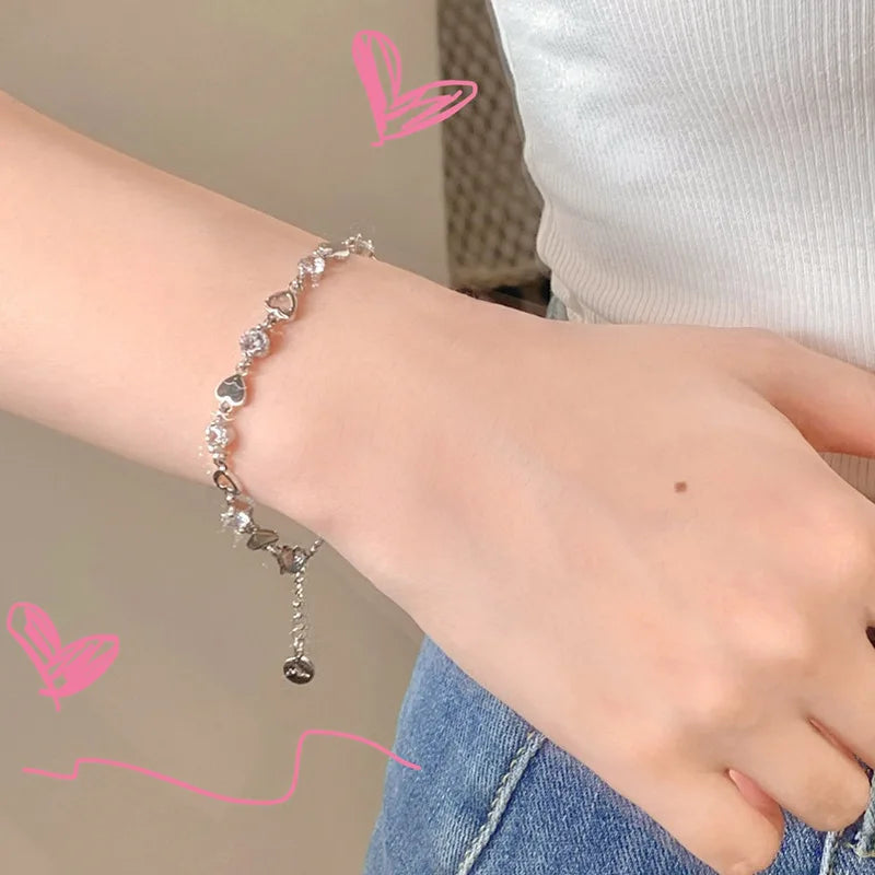 Y2K Zircon Ins Heart Bracelet