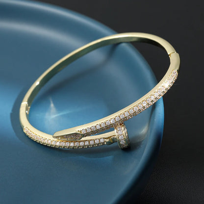 Zircon Nail Open Bracelet