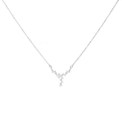 Kpop Fairy Zircon Wings Heart Crystal Pendant Necklace