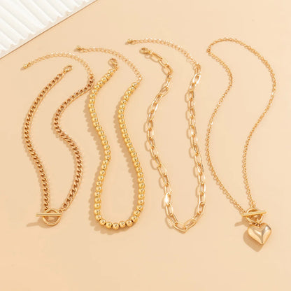 Multi-Layer Heart Pendant Beaded Necklace